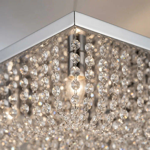 Lustre Cristal Quadrado Água Viva