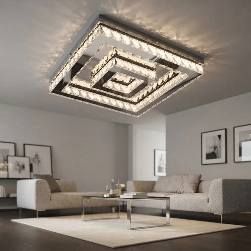 Lustre Aliança Quadrado 2 Anéis Slim Cromado
