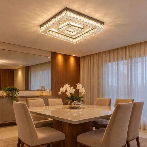 Lustre Aliança Quadrado 2 Anéis Slim Cromado