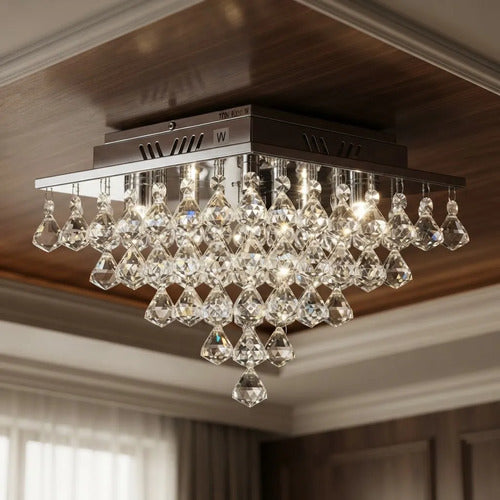 Lustre Quadrado Cristal Pião
