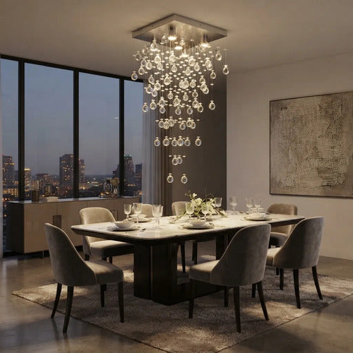 Lustre Cristal Pirâmide Slim