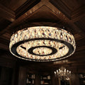 Lustre Cristal Aliança Redondo Dourado Brilhante