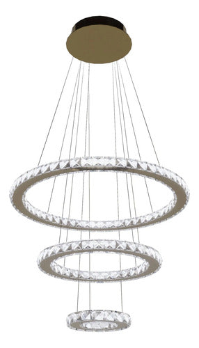 Lustre Aliança Redondo 3 Anéis Slim Dourado