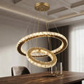 Lustre Aliança Redondo 2 Anéis Slim Dourado 50/30 Cm Led 127/220v Dourado