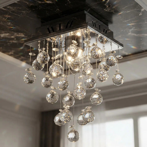 Lustre Quadrado Cristal bola