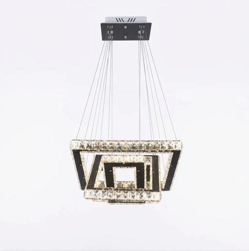 Lustre Cristal Aliança Retangular 3 Anéis