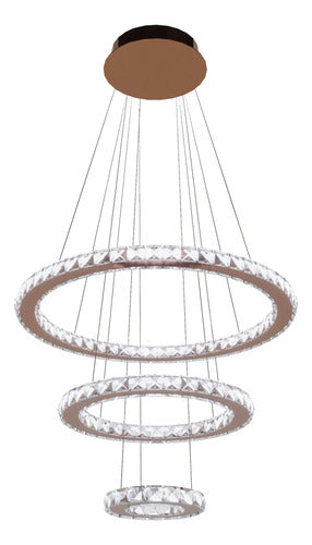 Lustre De Cristal Tres Alianças Rose Gold