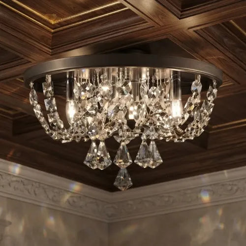 Lustre Império  Cristal Redondo