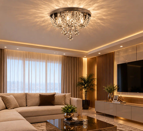 Lustre Império  Cristal Redondo