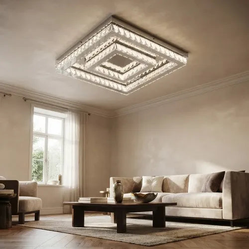 Lustre Aliança Quadrado 2 Anéis Slim Cromado