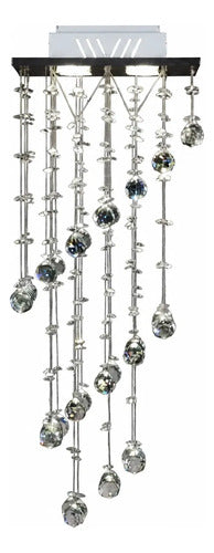 Lustre Cone Quadrado 27cm X 70cm Alt Com 4 Lâmpadas Gu10 127/220v Alumínio
