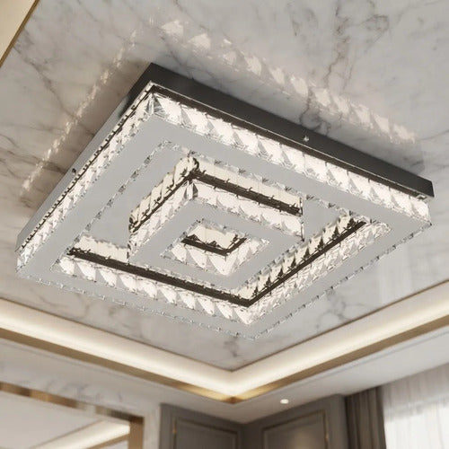 Lustre Aliança Quadrado 2 Anéis Slim Cromado