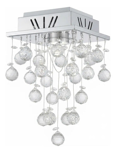 Lustre Quadrado Cristal bola