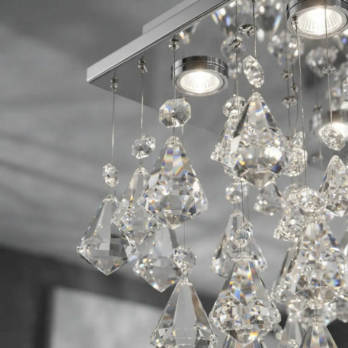 Lustre Cristal Pião Retangular