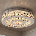 Lustre Aliança De Cristal Redondo 2 Anéis 40/20 Cm Led 127/220v Alumínio