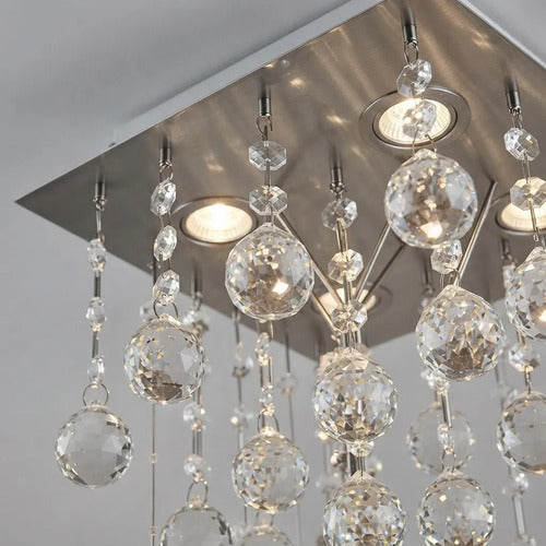Lustre Cone Quadrado 27cm X 70cm Alt Com 4 Lâmpadas Gu10 127/220v Alumínio
