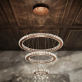 Lustre De Cristal Tres Alianças Rose Gold
