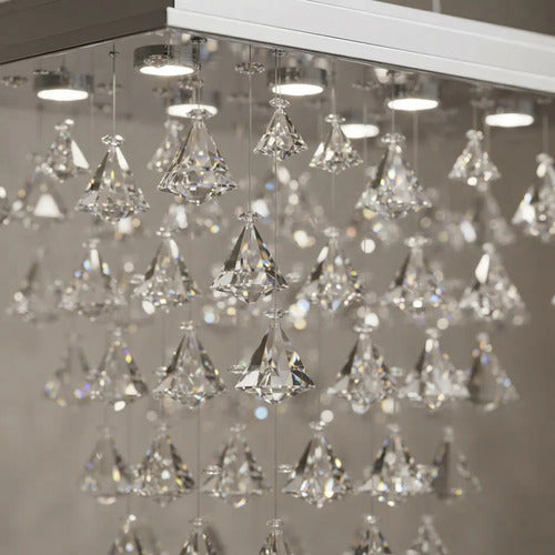 Lustre Cristal Pião Retangular