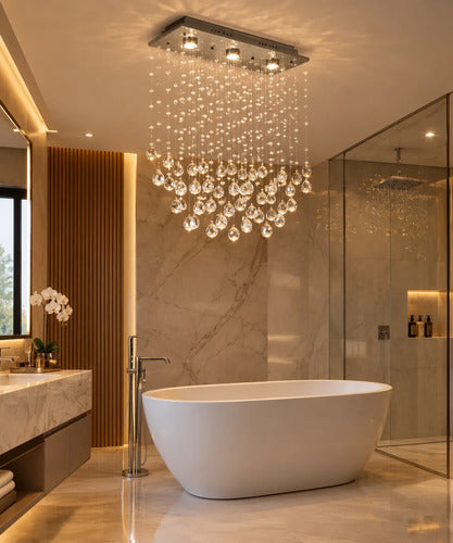 Lustre De Cristal Retangular