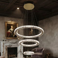 Lustre Aliança Redondo 3 Anéis Slim Dourado