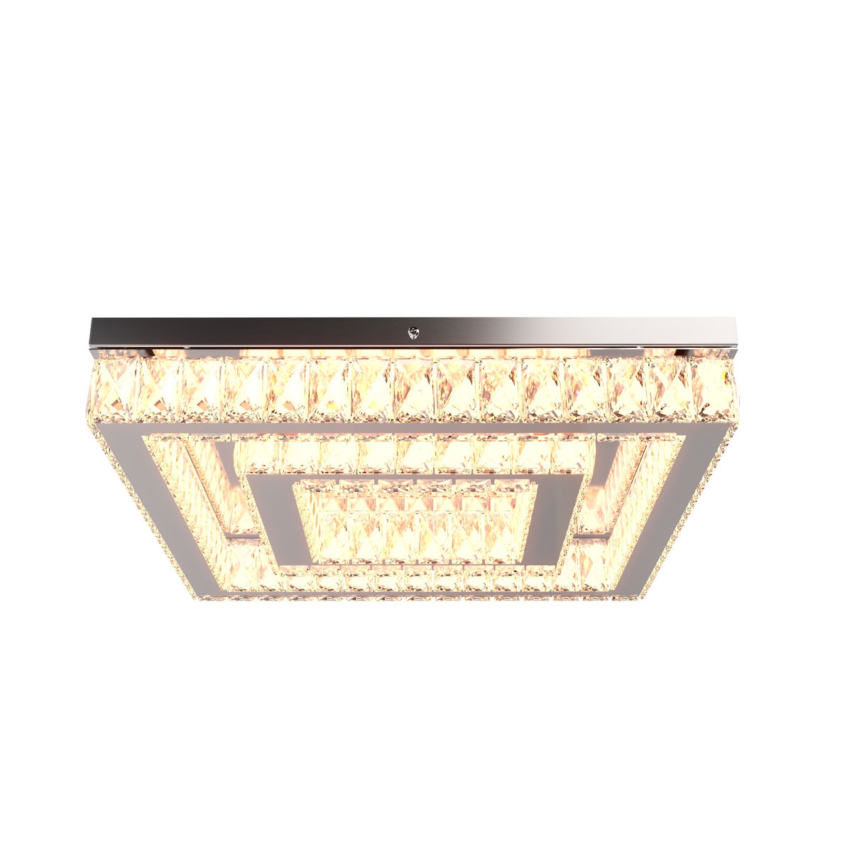 Lustre Aliança Quadrado 2 Anéis Cromado
