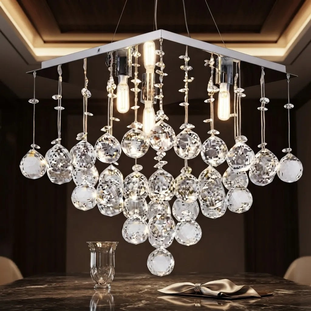 Lustre Pirâmide Quadrado Hathor