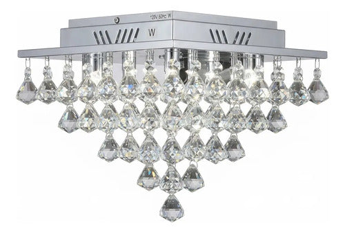 Lustre Quadrado Cristal Pião