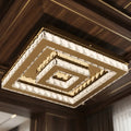 Lustre Aliança Quadrado 2 Anéis Slim Dourado