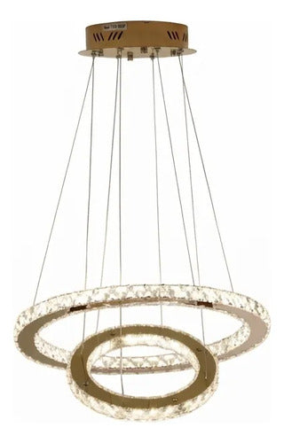 Lustre Aliança Redondo 2 Anéis Slim Dourado Led 2m Alt 127/220v Dourado