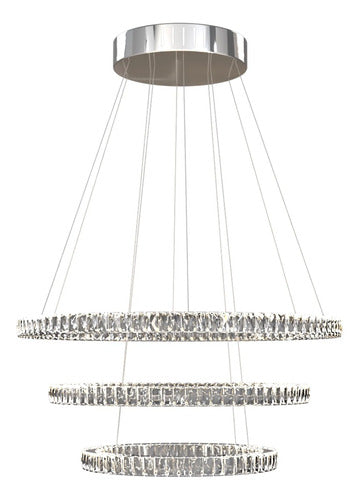 Lustre Cristal Aliança Redondo 3 Anéis Slim Espelhado