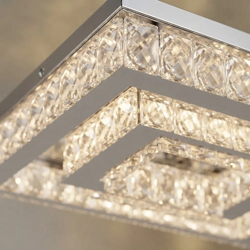 Lustre Aliança Quadrado 2 Anéis 40/20 Cm Led Alto Padrão 127/220v Alumínio