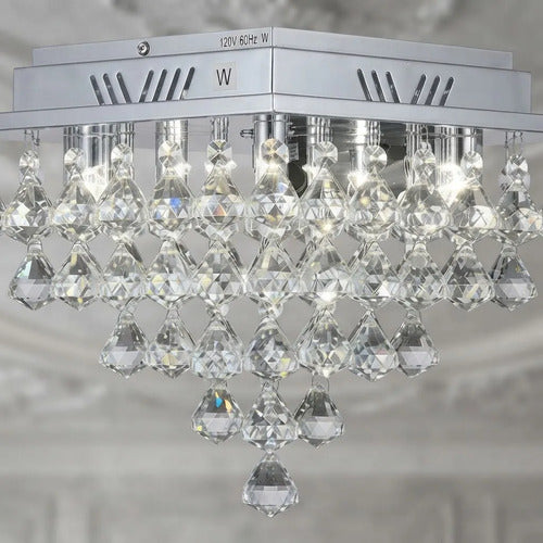 Lustre Quadrado Cristal Pião