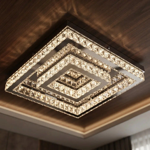 Lustre Aliança Quadrado 2 Anéis Slim Cromado