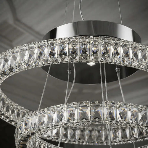 Lustre Cristal Aliança Redondo 3 Anéis Slim Espelhado