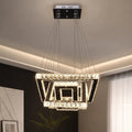 Lustre Cristal Aliança Retangular 3 Anéis