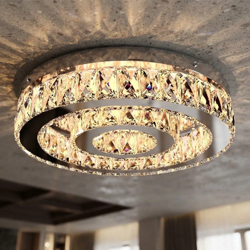 Lustre Aliança Redondo 40cm Led Plafon Design Sofisticado 127/220v Alumínio