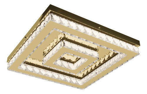 Lustre Aliança Quadrado 2 Anéis Slim Dourado
